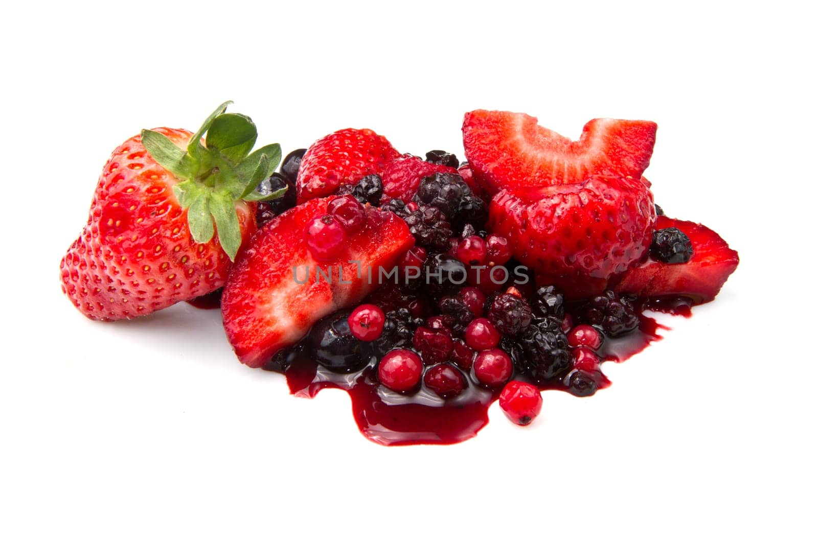 fresh berries isolated on white background