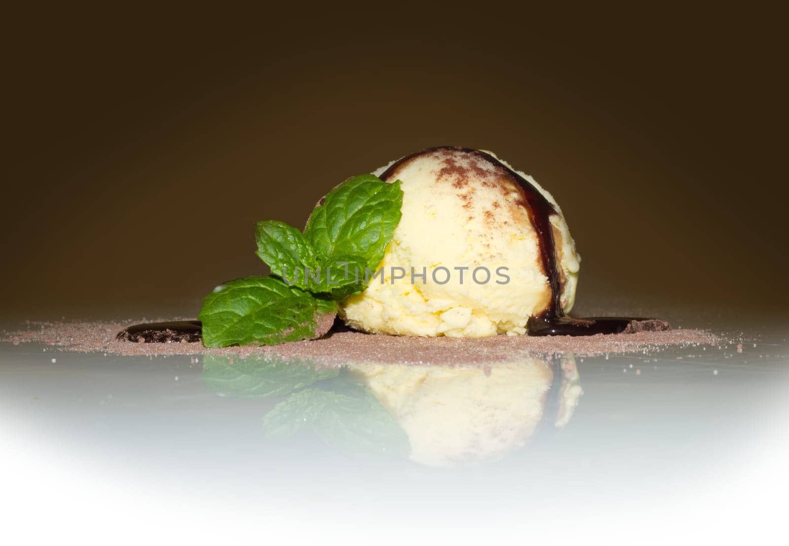 Ice cream with Chocolate decoration