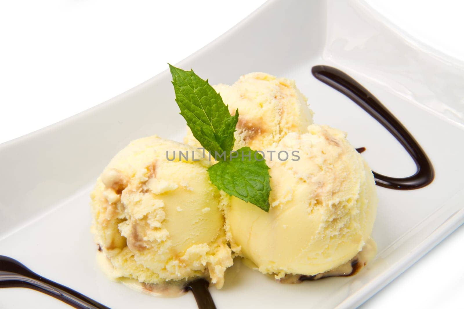 Ice cream with Chocolate decoration
