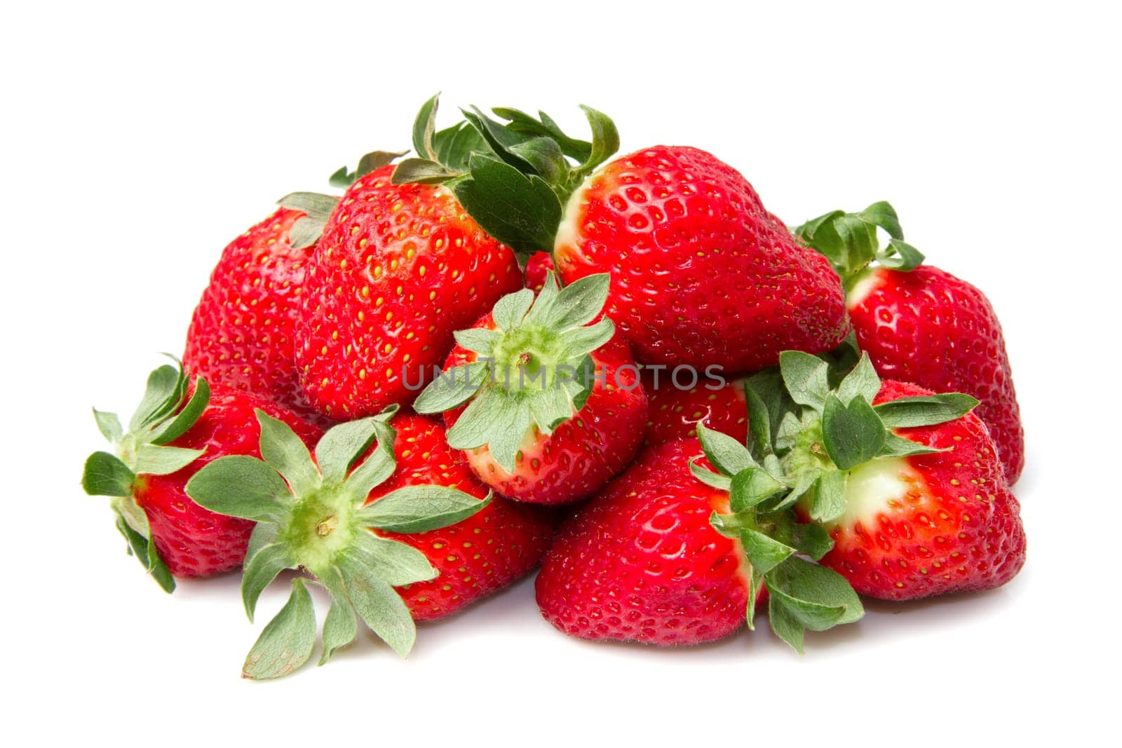 fresh strawberries isolated on white background