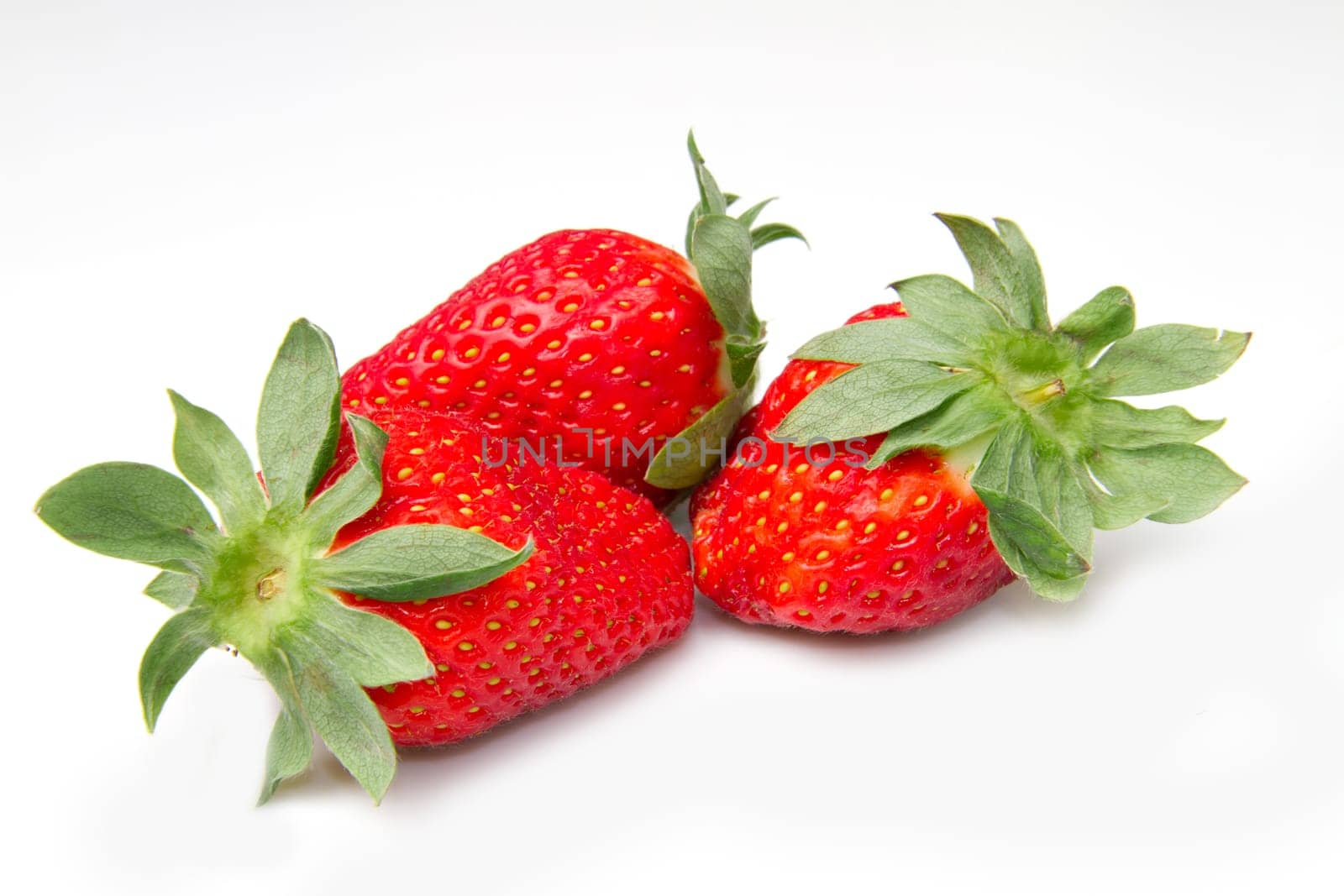 fresh strawberries isolated on white background