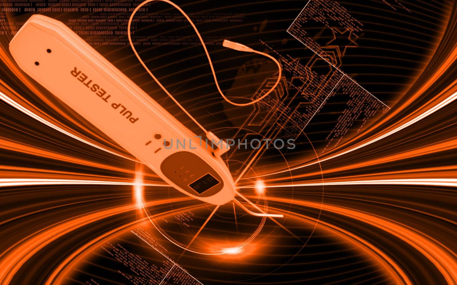 Digital illustration of pulp tester in colour background