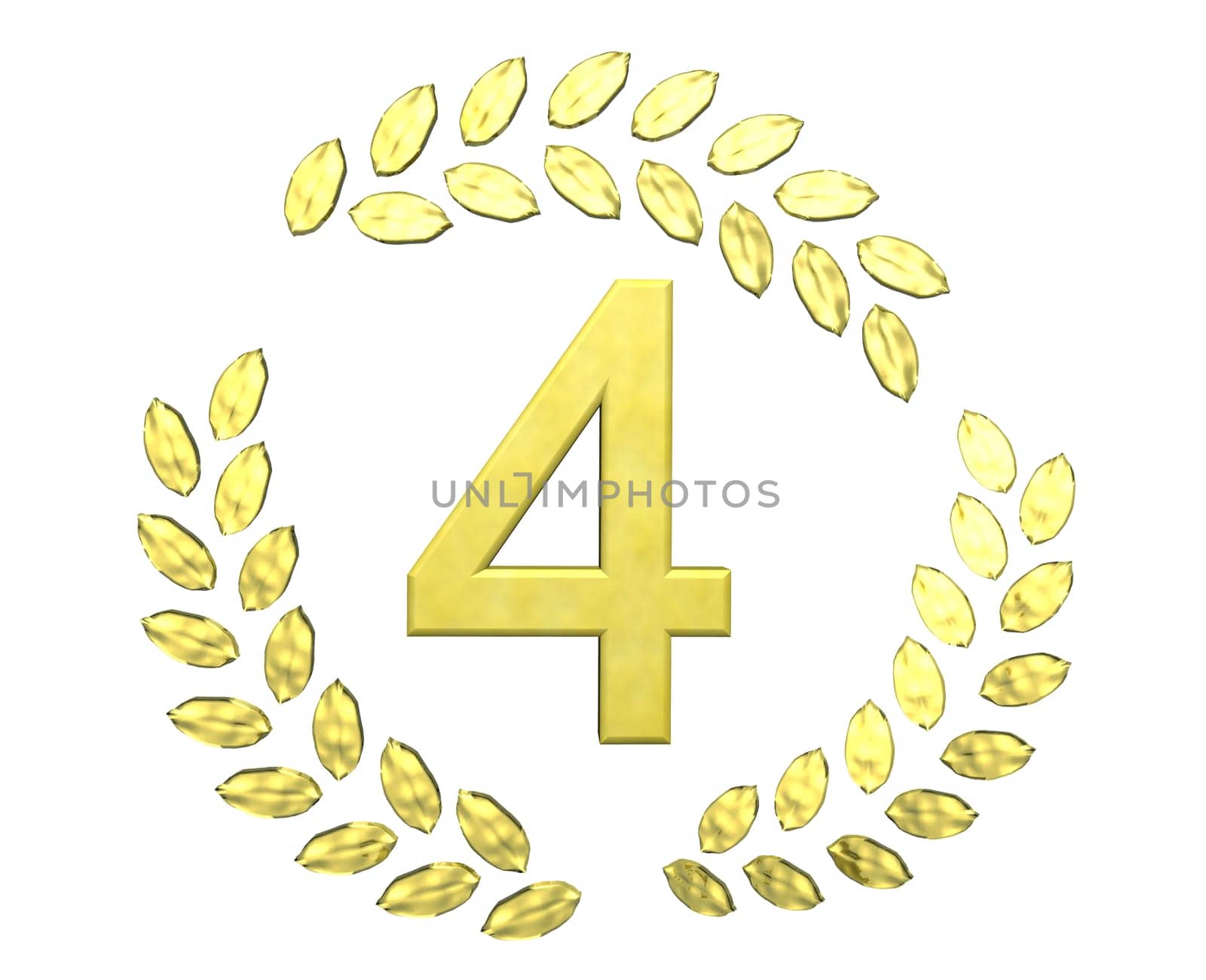 number with laurel wreath