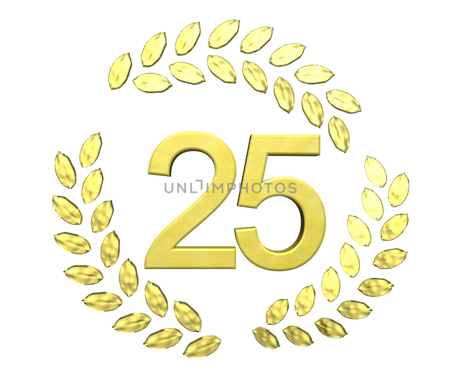 number with laurel wreath