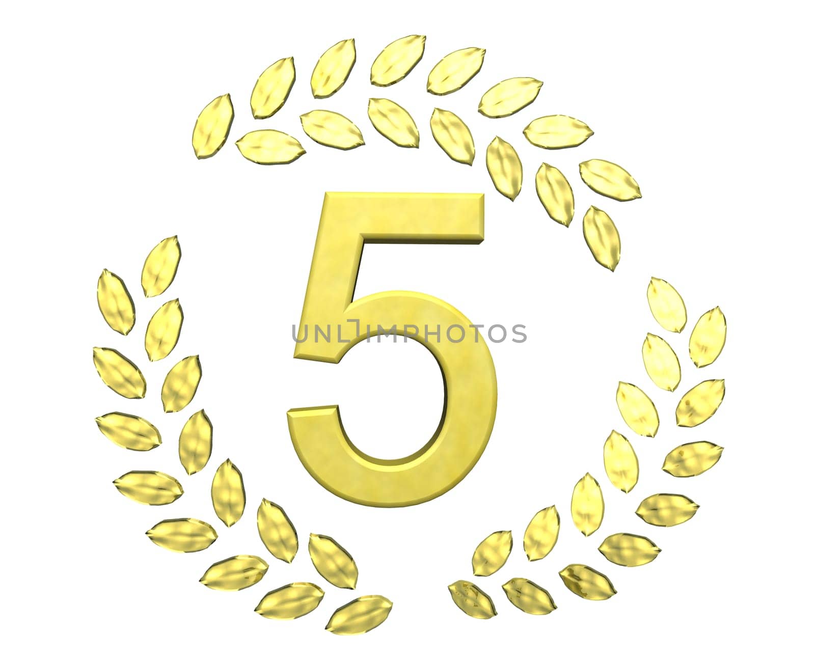number with laurel wreath