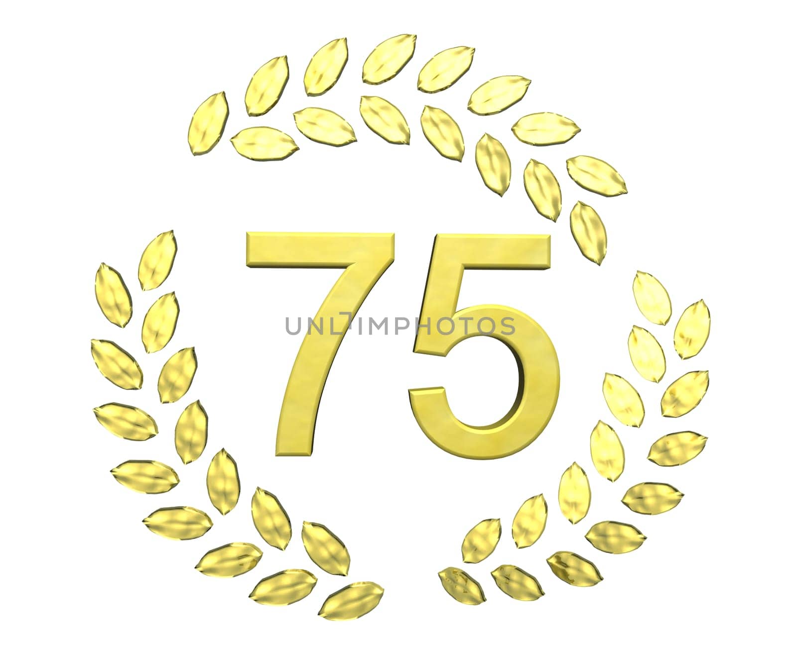 number with laurel wreath