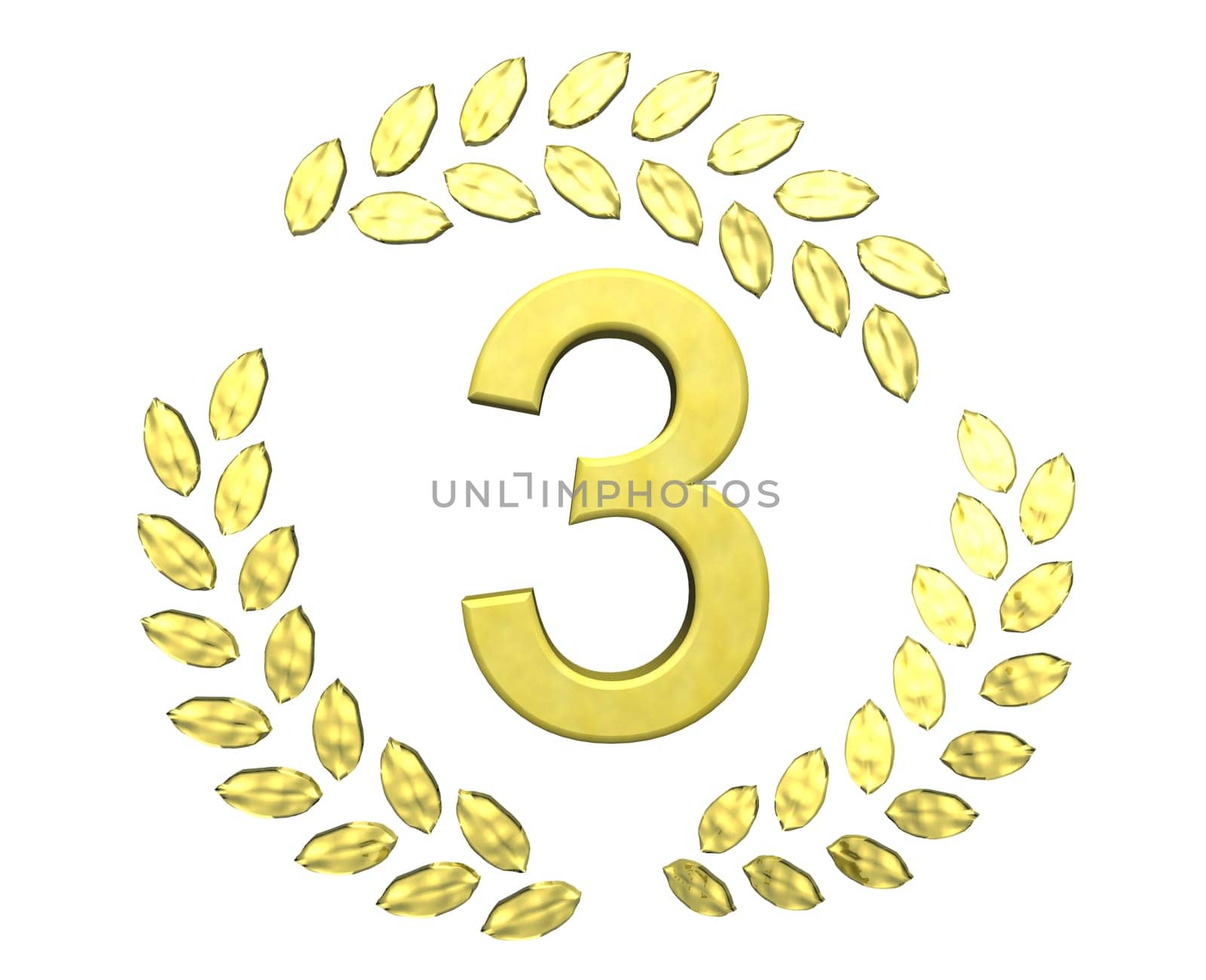 number with laurel wreath