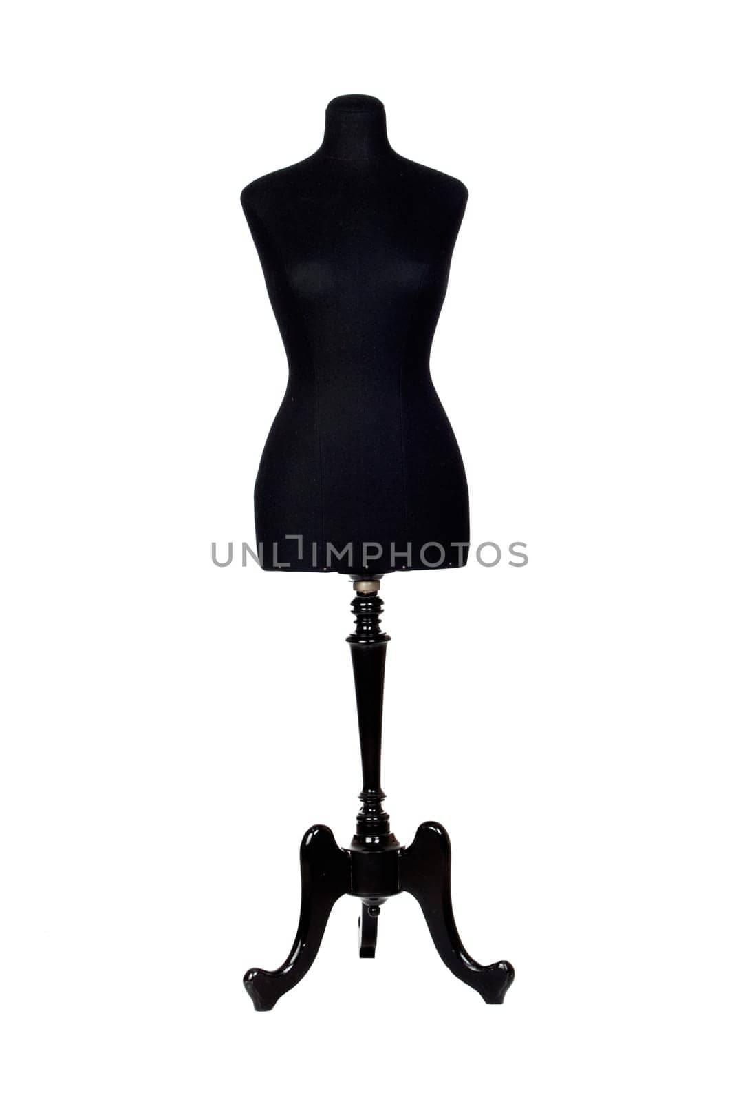 Photo of black mannequin isolated on a over white background