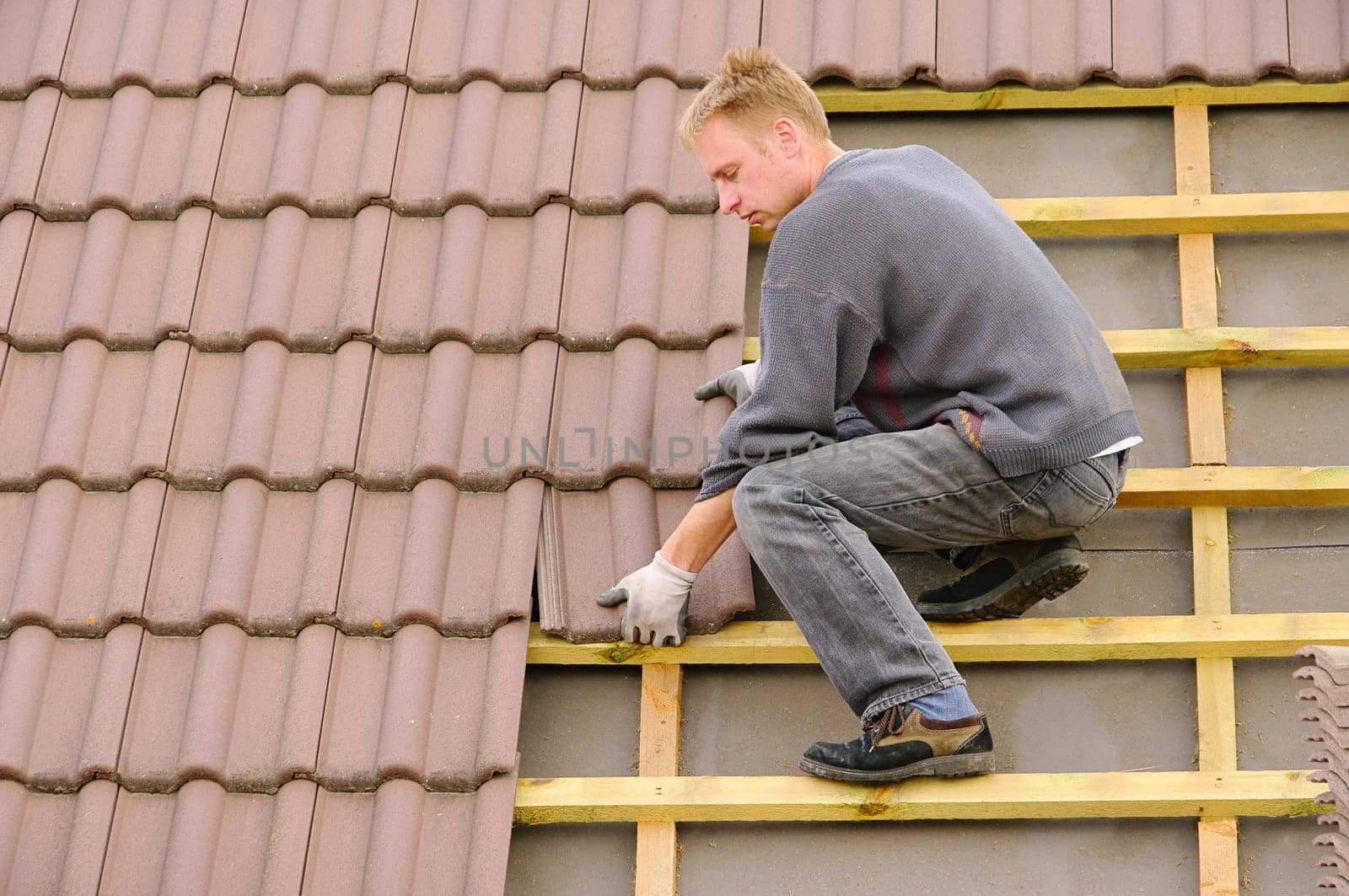 Dach decken - tile roof covering 01