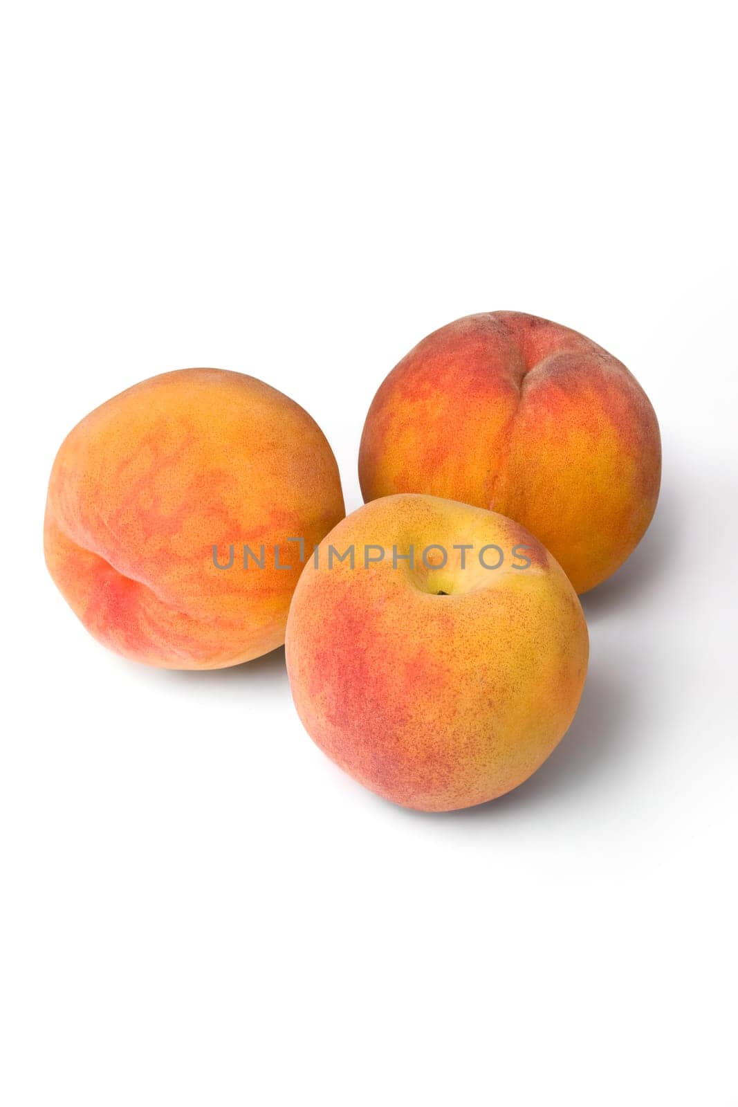 Peaches isolated on white background