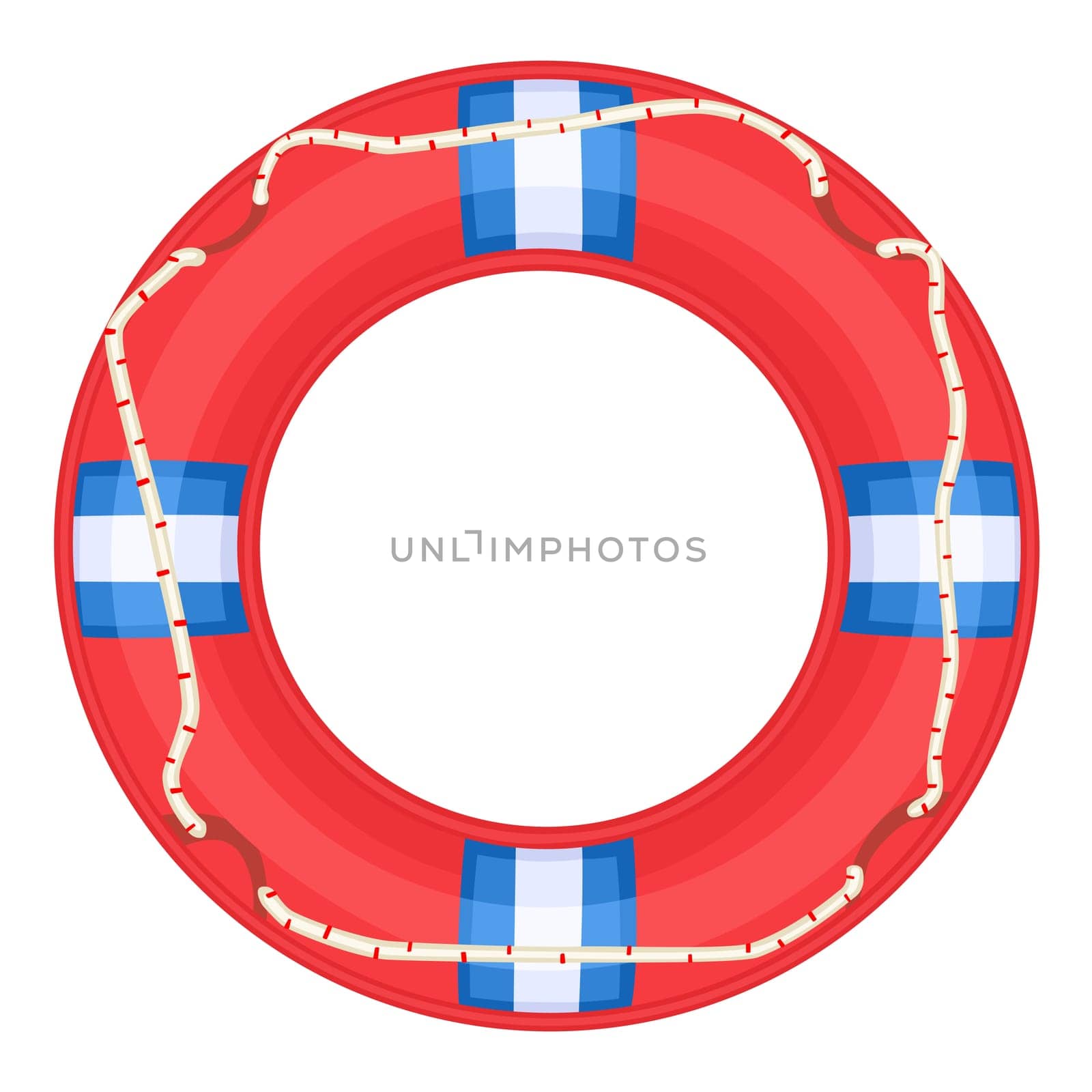 Red Life Buoy isolated over white background.