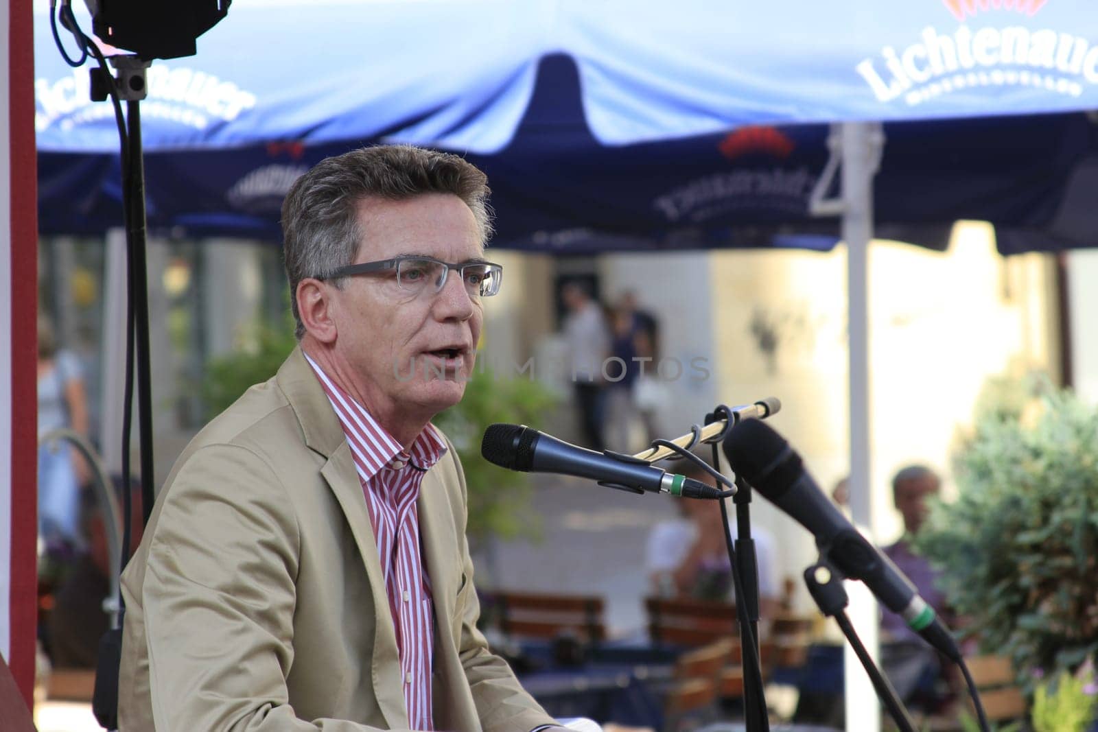 Federal Minister of Defence Thomas de Maizière reads from Alexandre Dumas' "Three Musketeers"" at the Meissen Literature Days 2011"