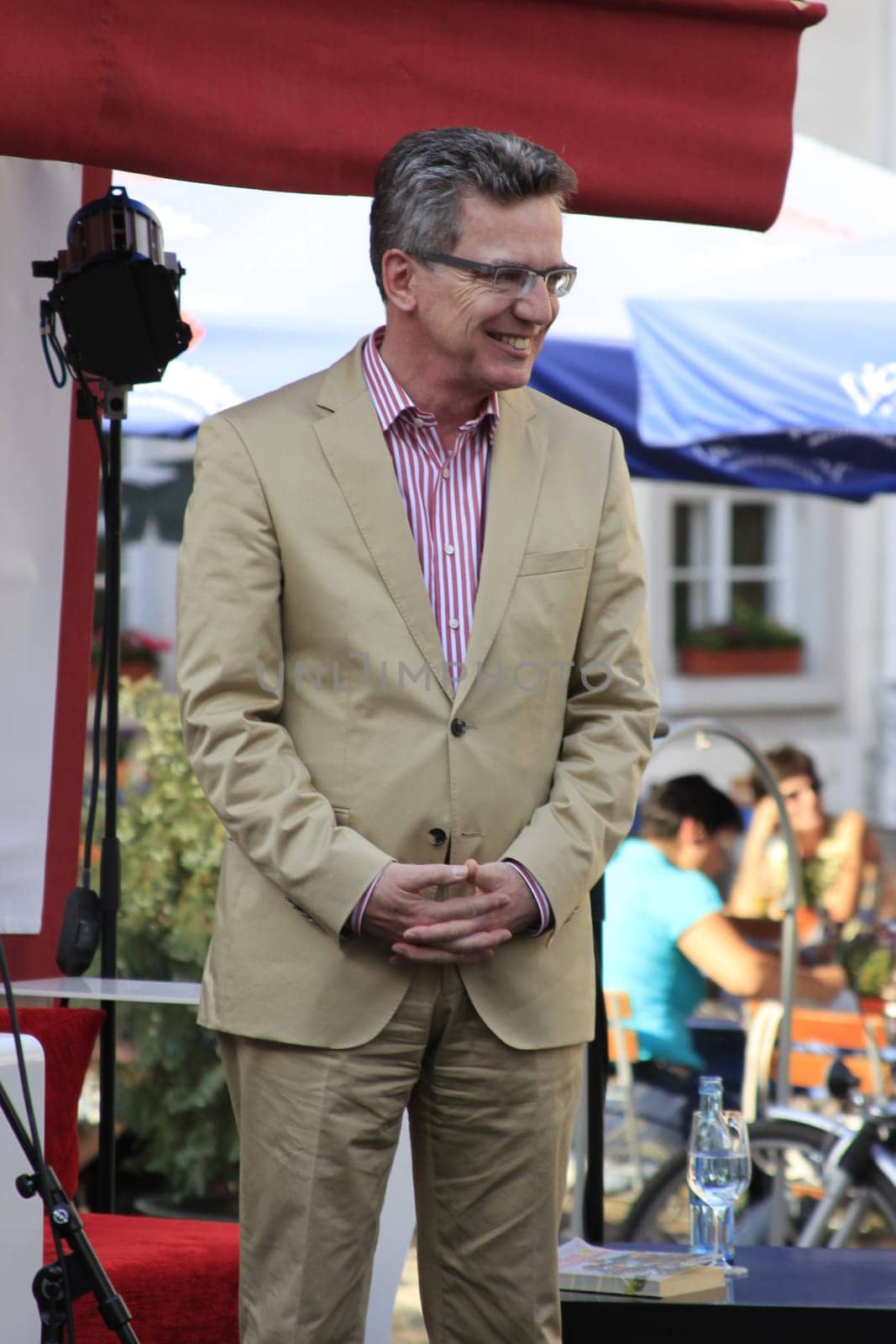Federal Minister of Defence Thomas de Maizière reads from Alexandre Dumas' "Three Musketeers"" at the Meissen Literature Days 2011"