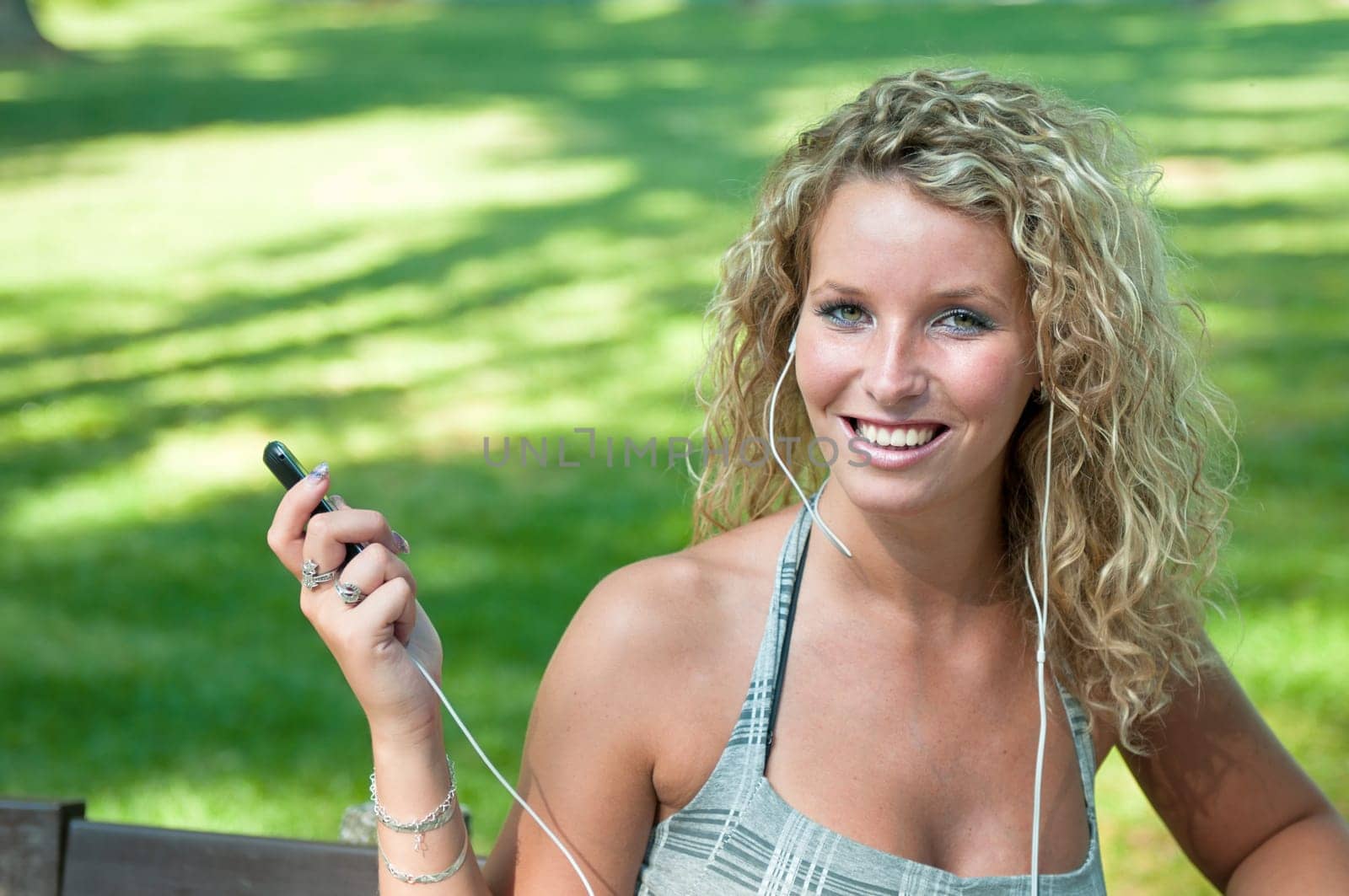 Listening music - woman portrait