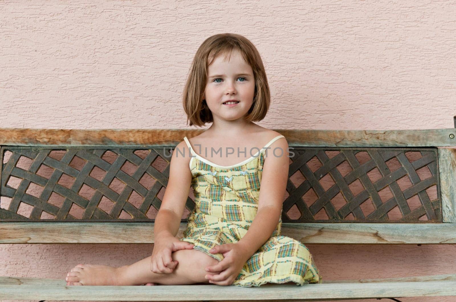 Outdoors portrait of small cute child -natural expression