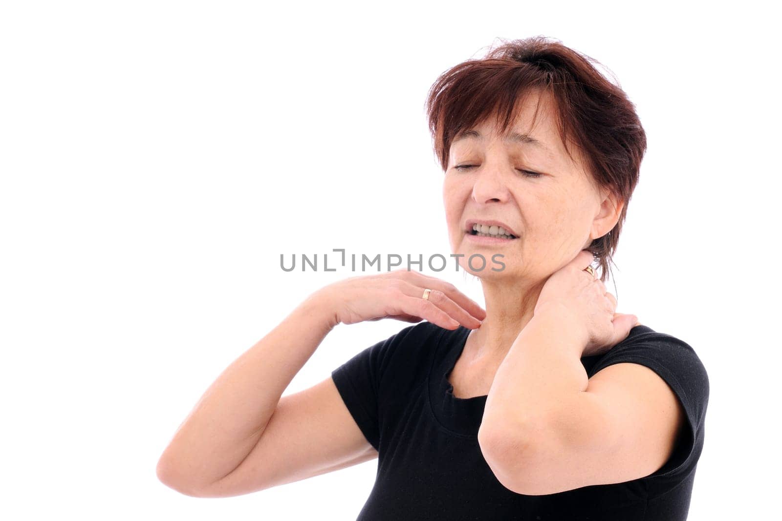 Senior woman with neck pain