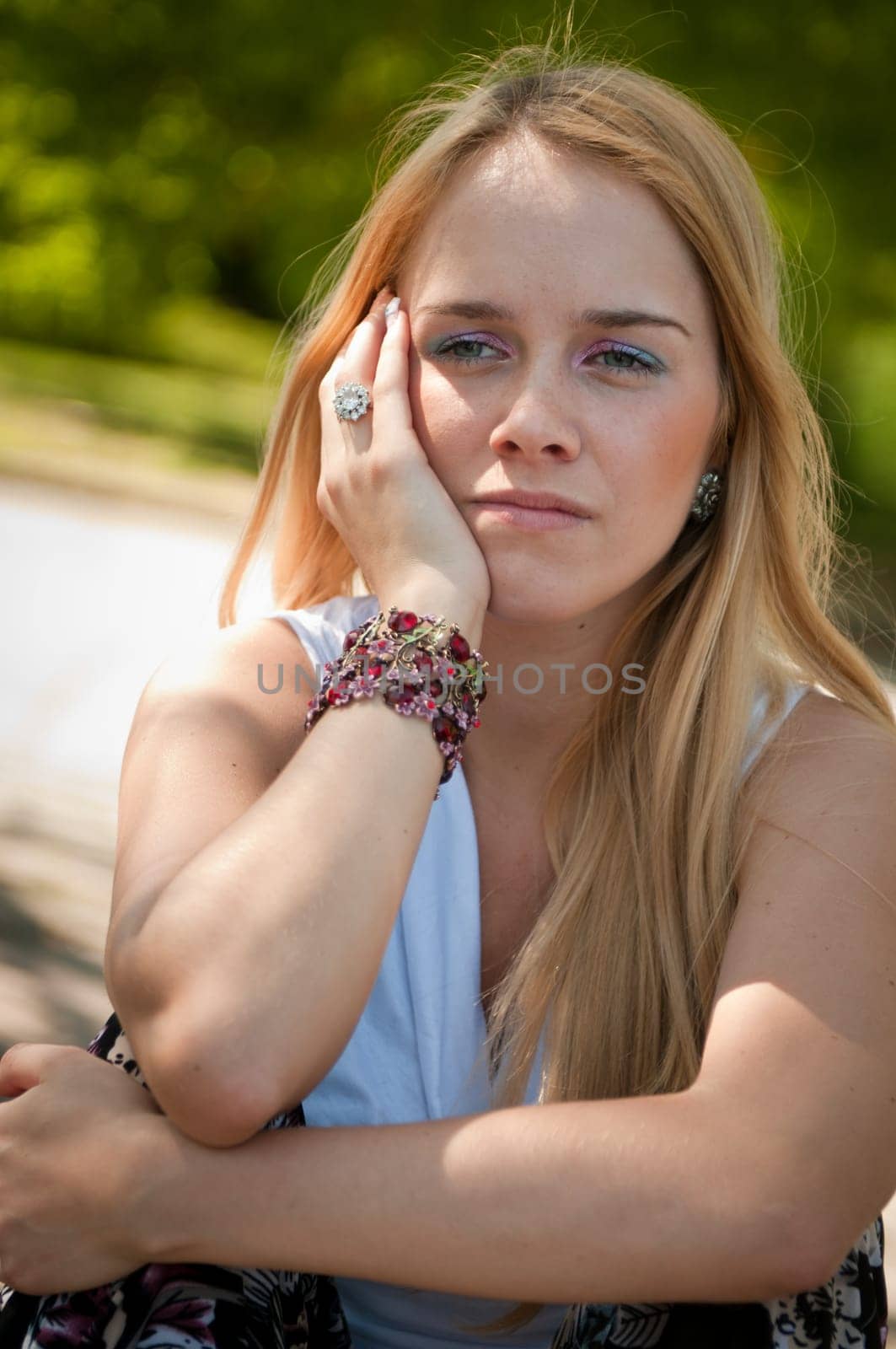 Portrait of worried teenager worried, youth lifestyle concept, head in hand