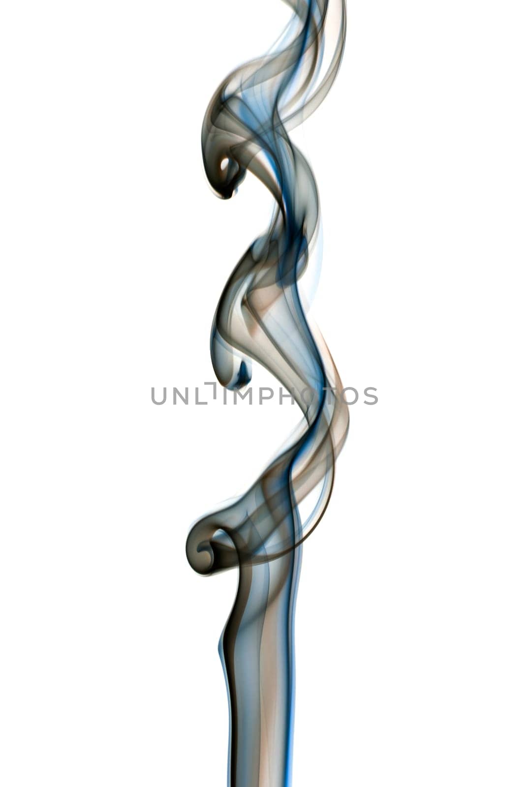 Abstract smoke shapes over a white background