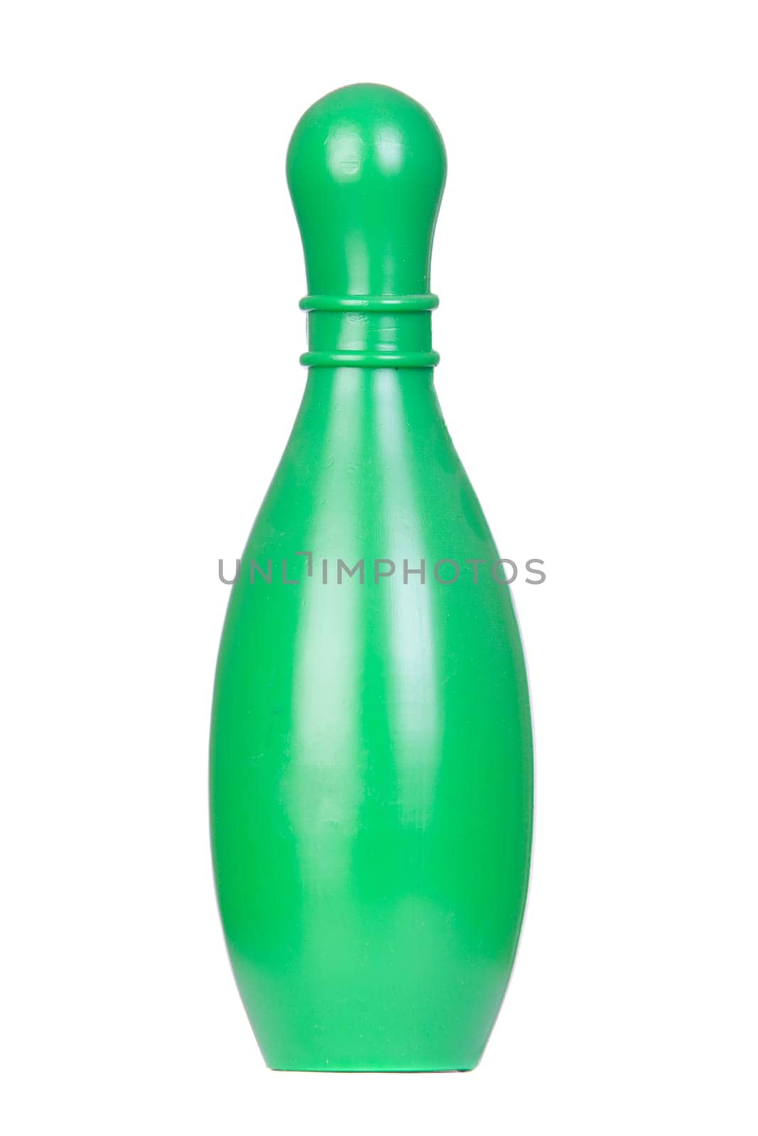 Green plastic bolus isolated on white background