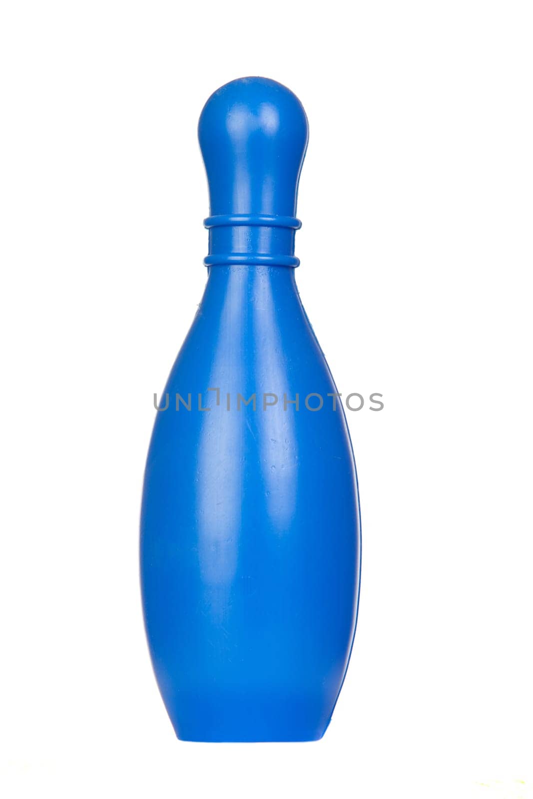 Blue plastic bolus isolated on white background