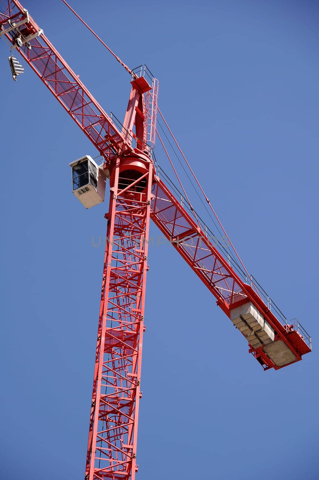 red construction crane