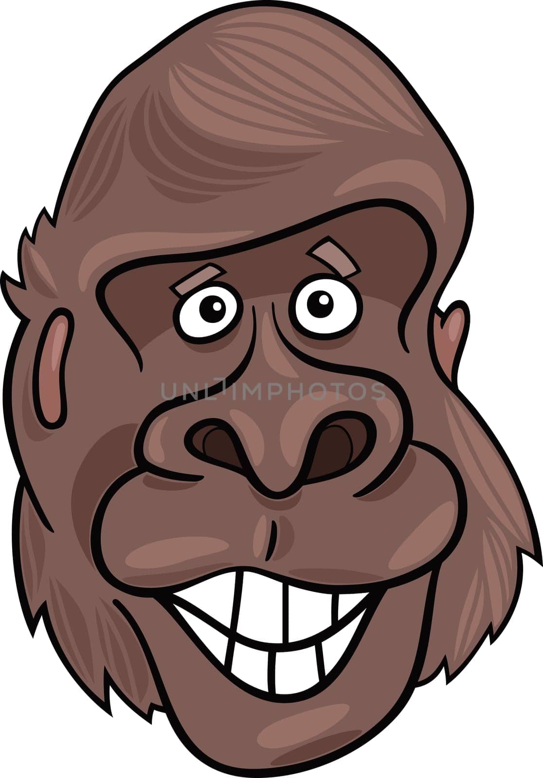 cartoon illustration of funny gorilla ape
