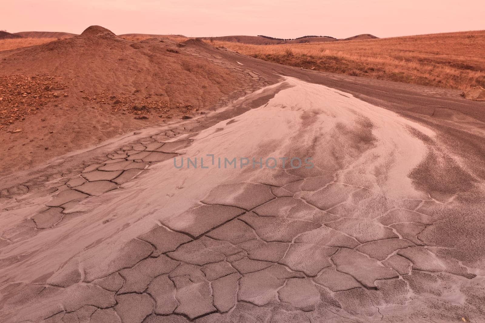 Mud Volcanoes and a sky with clouds