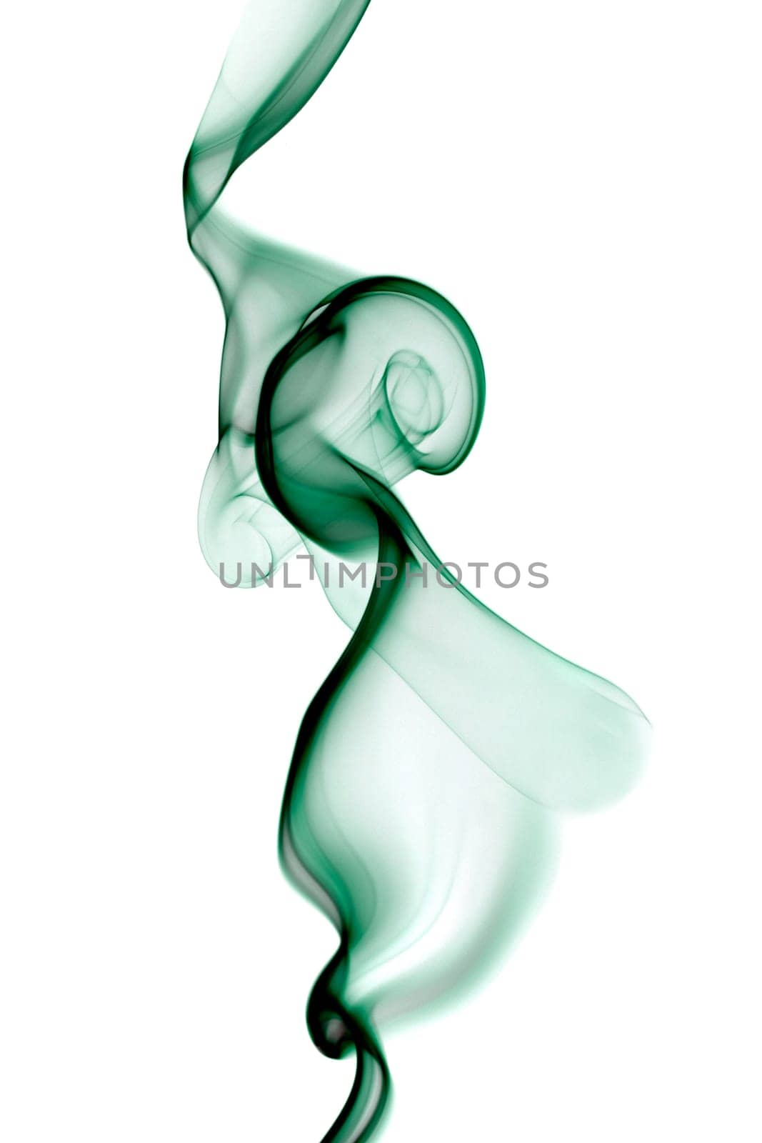 Abstract smoke shapes over a white background