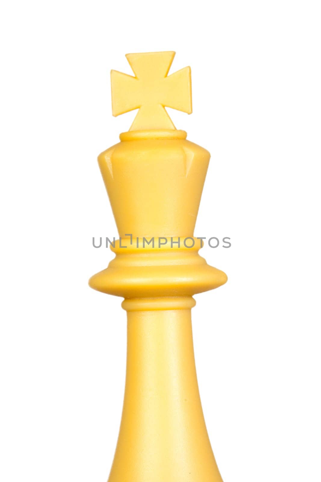 White king chess piece isolated on white background