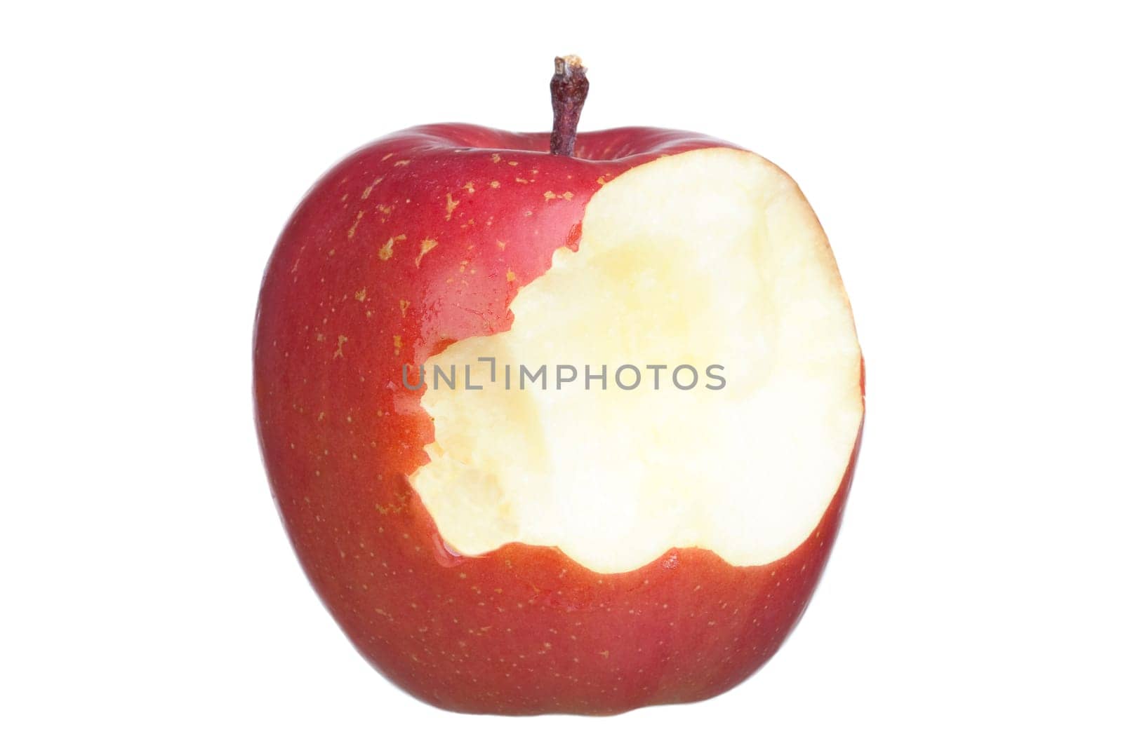 Red and bite apples isolated on white background