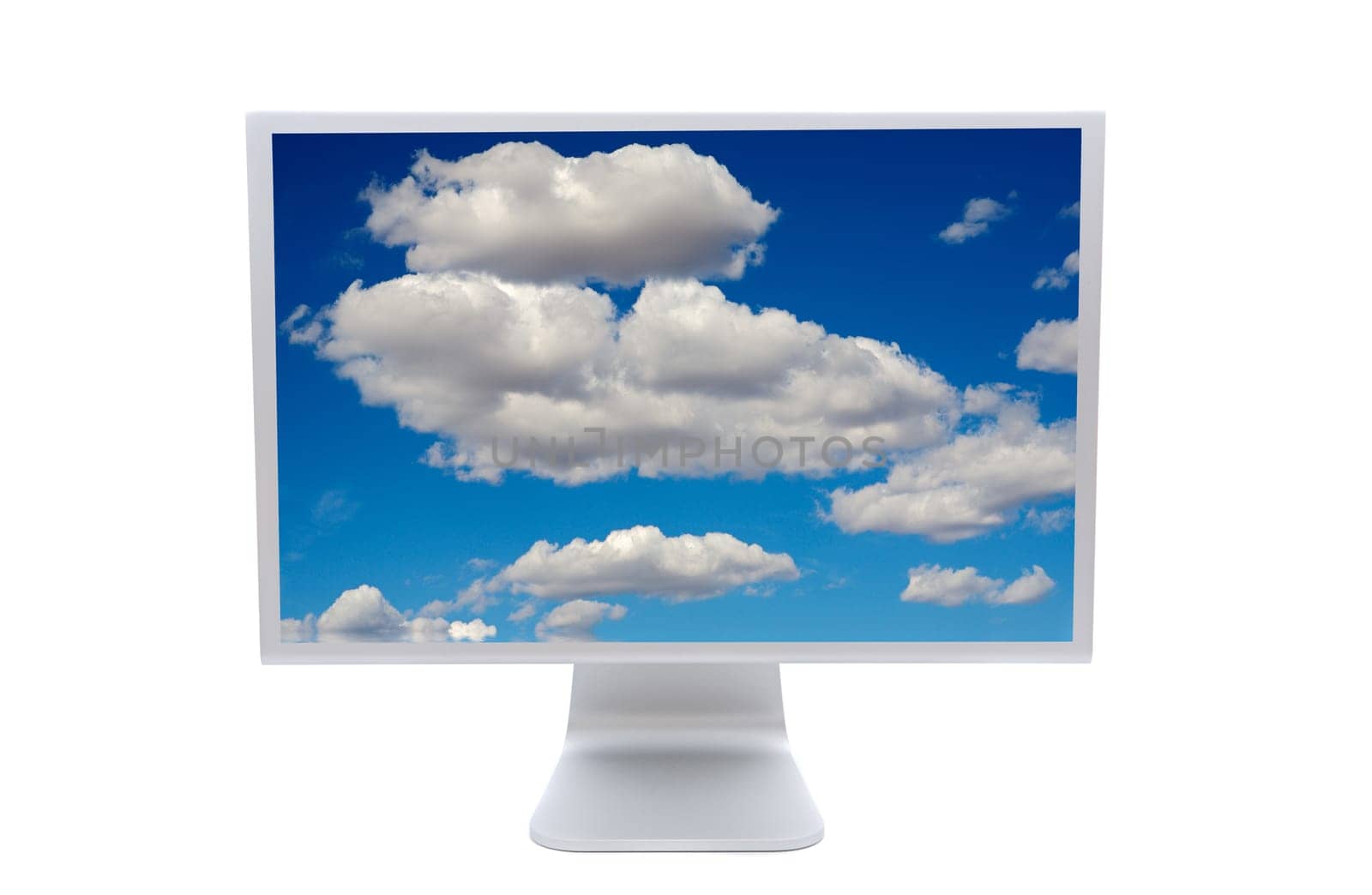 LCD computer monitor over a white background
