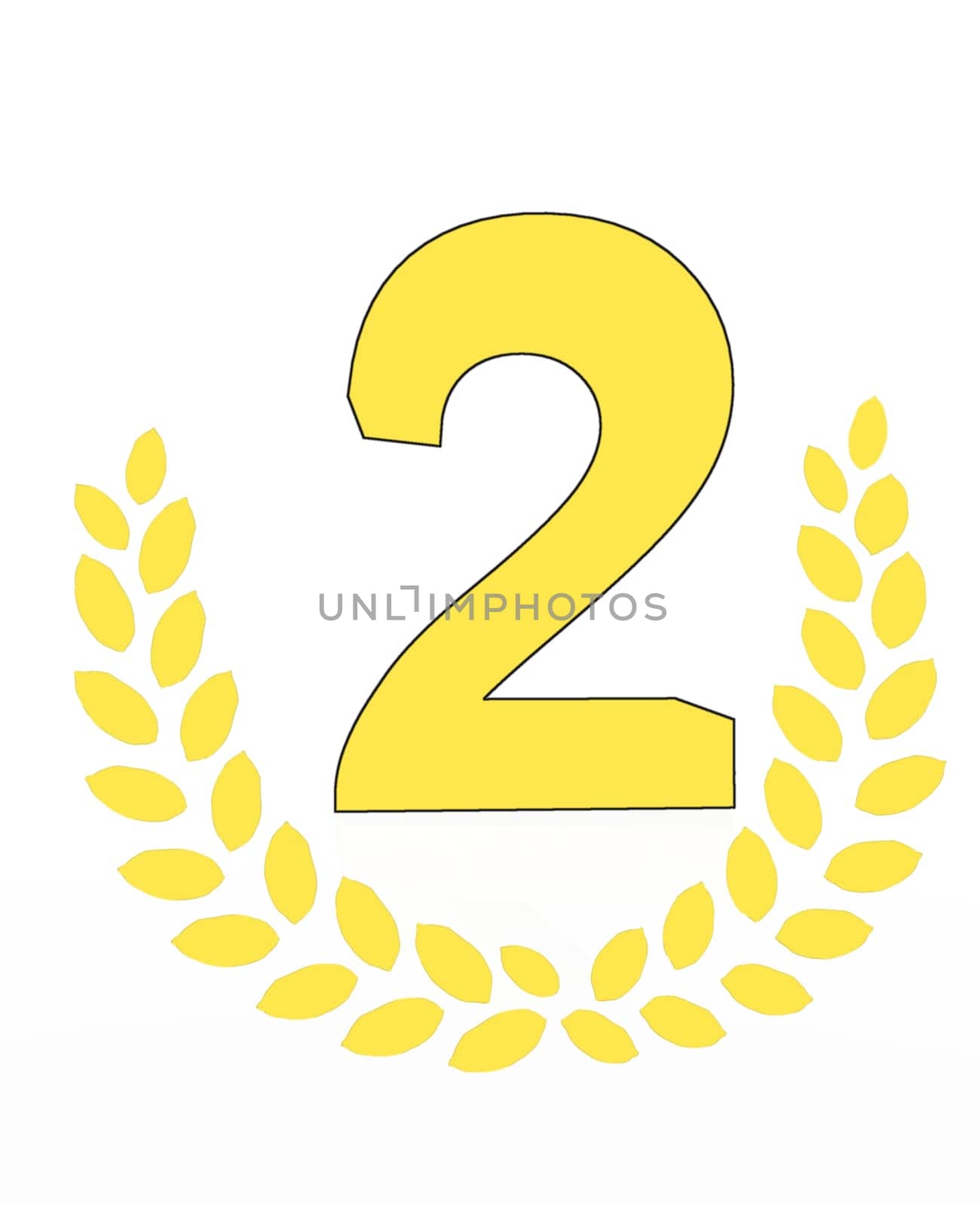 number with laurel wreath