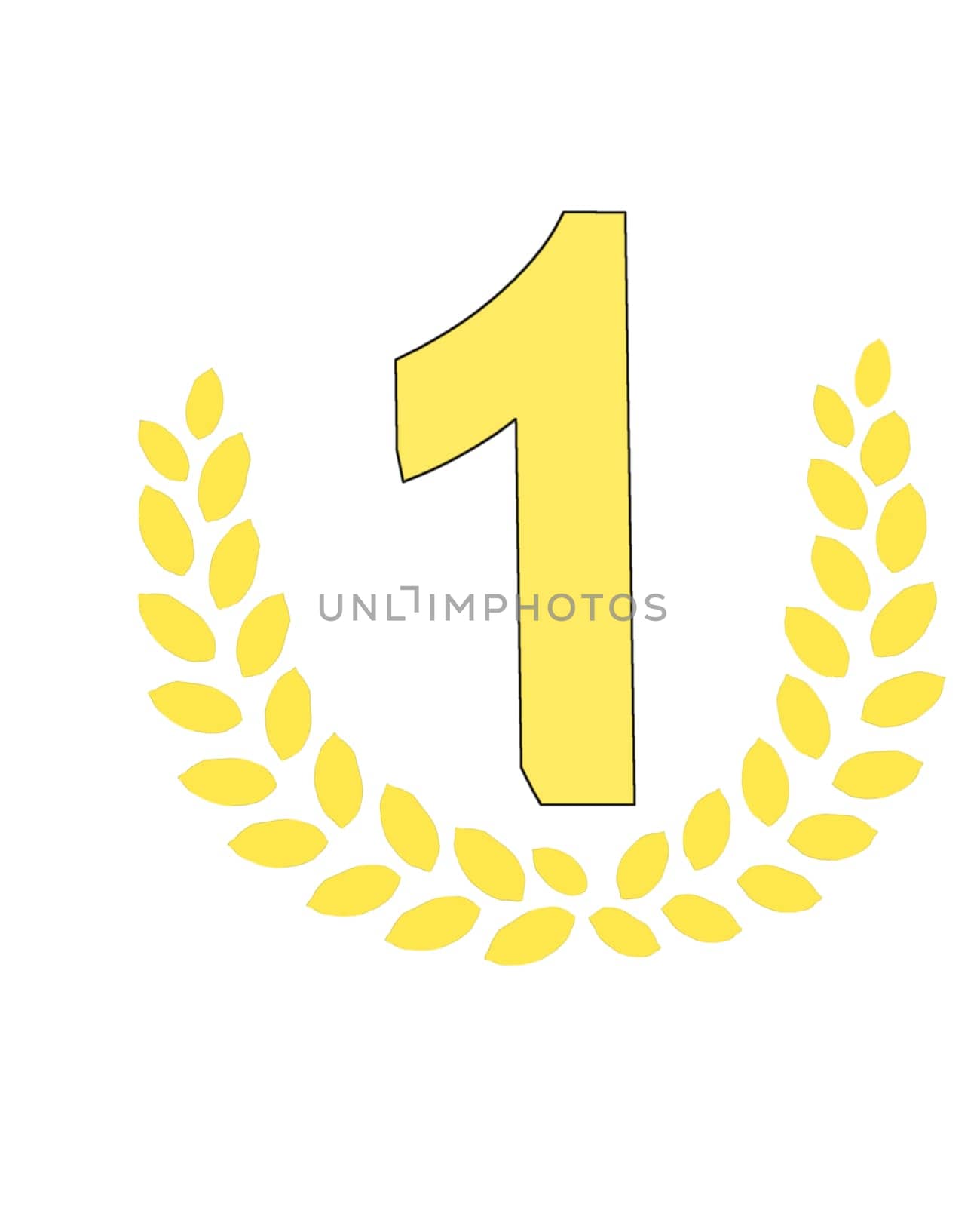 number with laurel wreath
