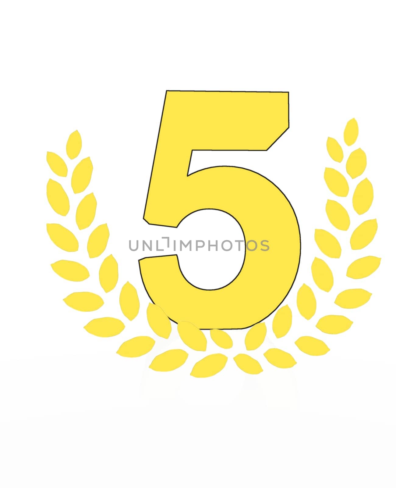 number with laurel wreath
