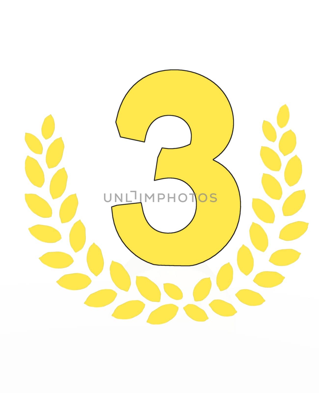 number with laurel wreath
