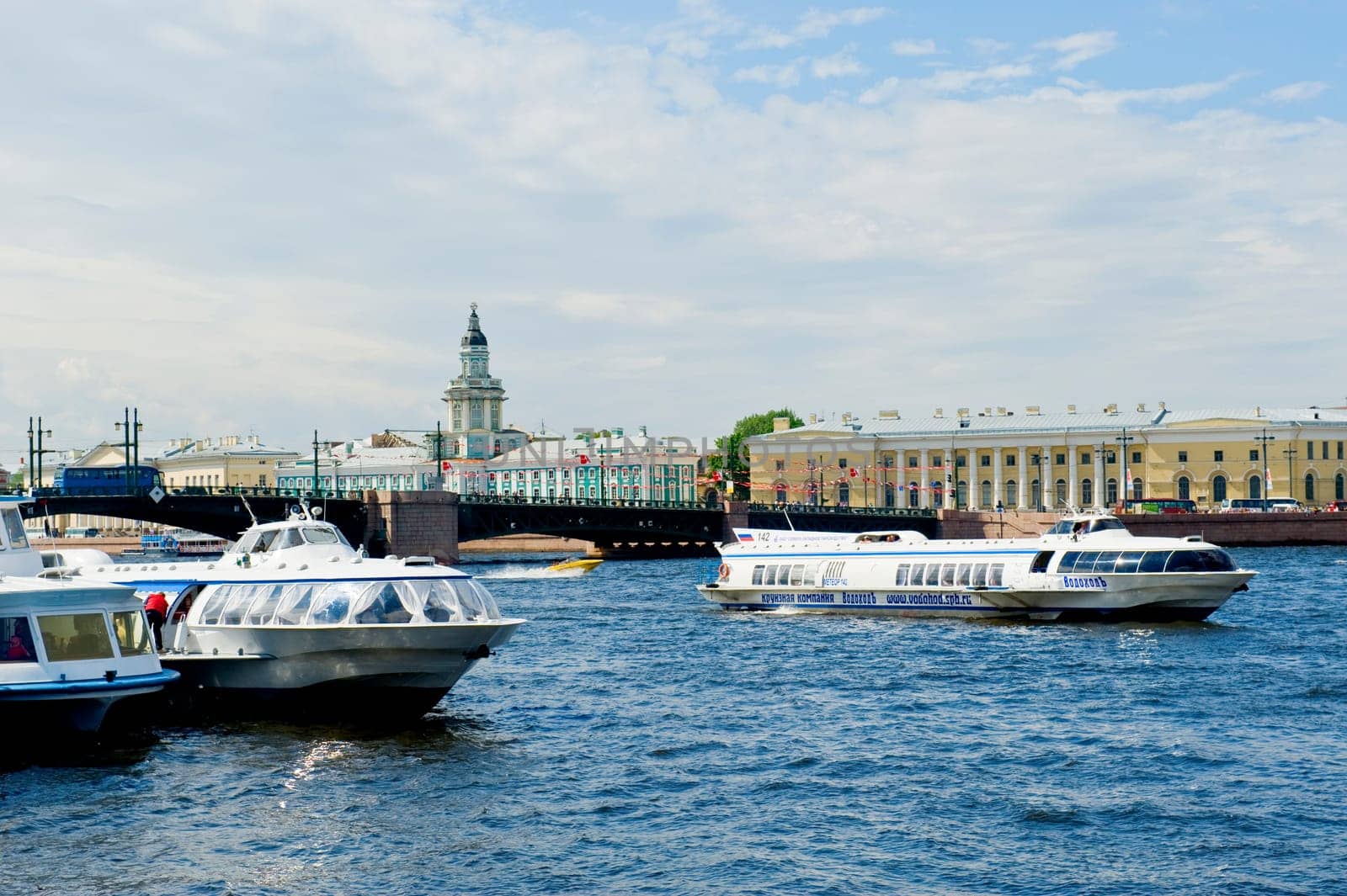 View on Neva river in Sankt Petersburg, Russia