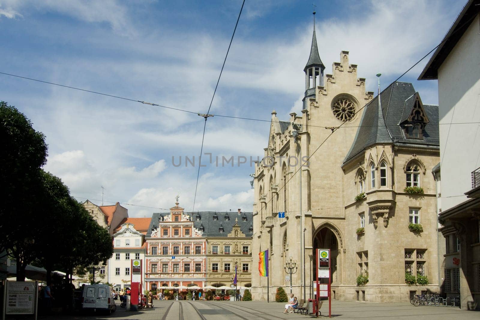 View of the Erfurt fish market with town hall