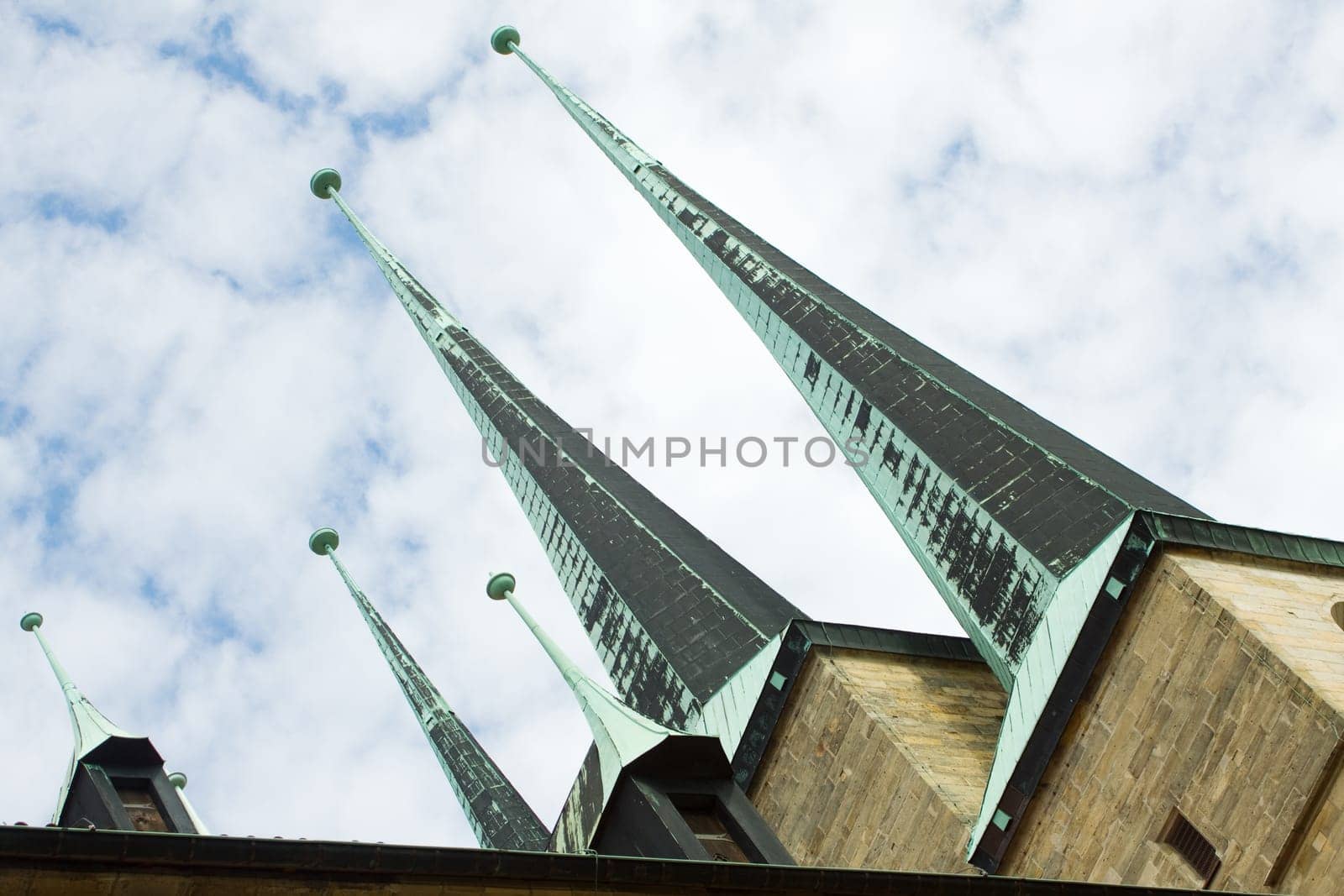 Towers at the back of Erfurt Cathedral