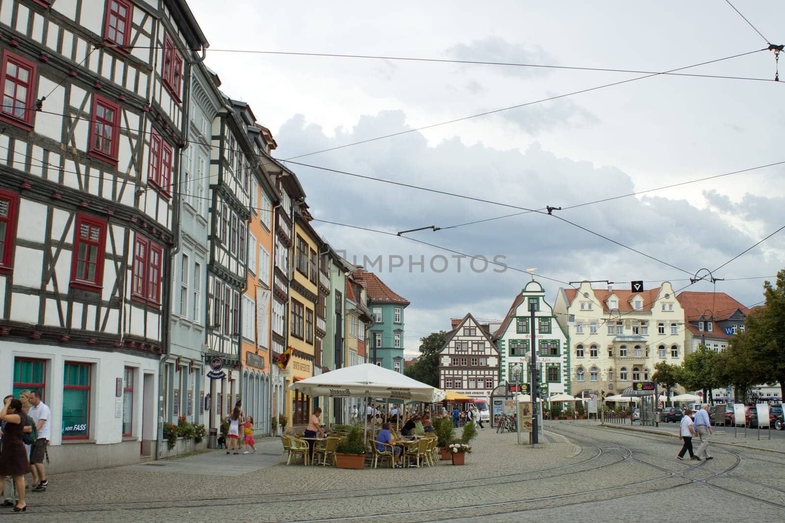 Side view of the cathedral square in Erfurt