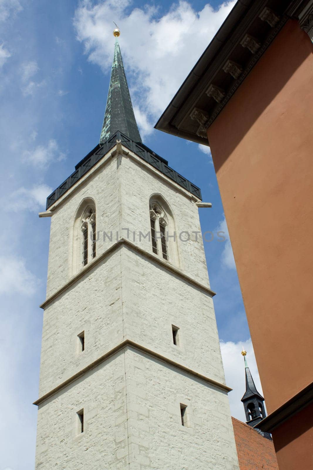 View of the tower of the church of Alllerheiligen Erfurt