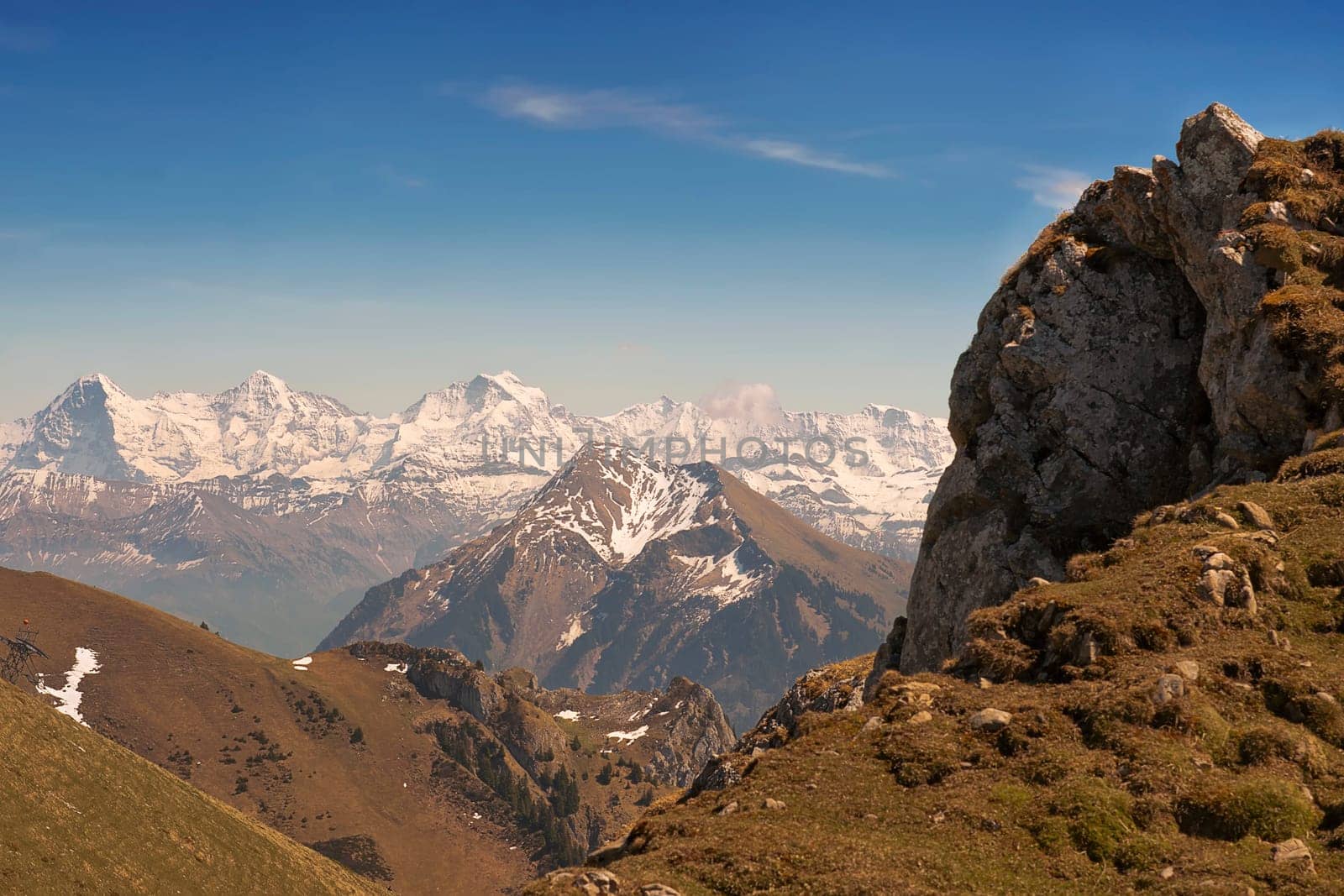 View from Stockhorn to the Jungfrau massif