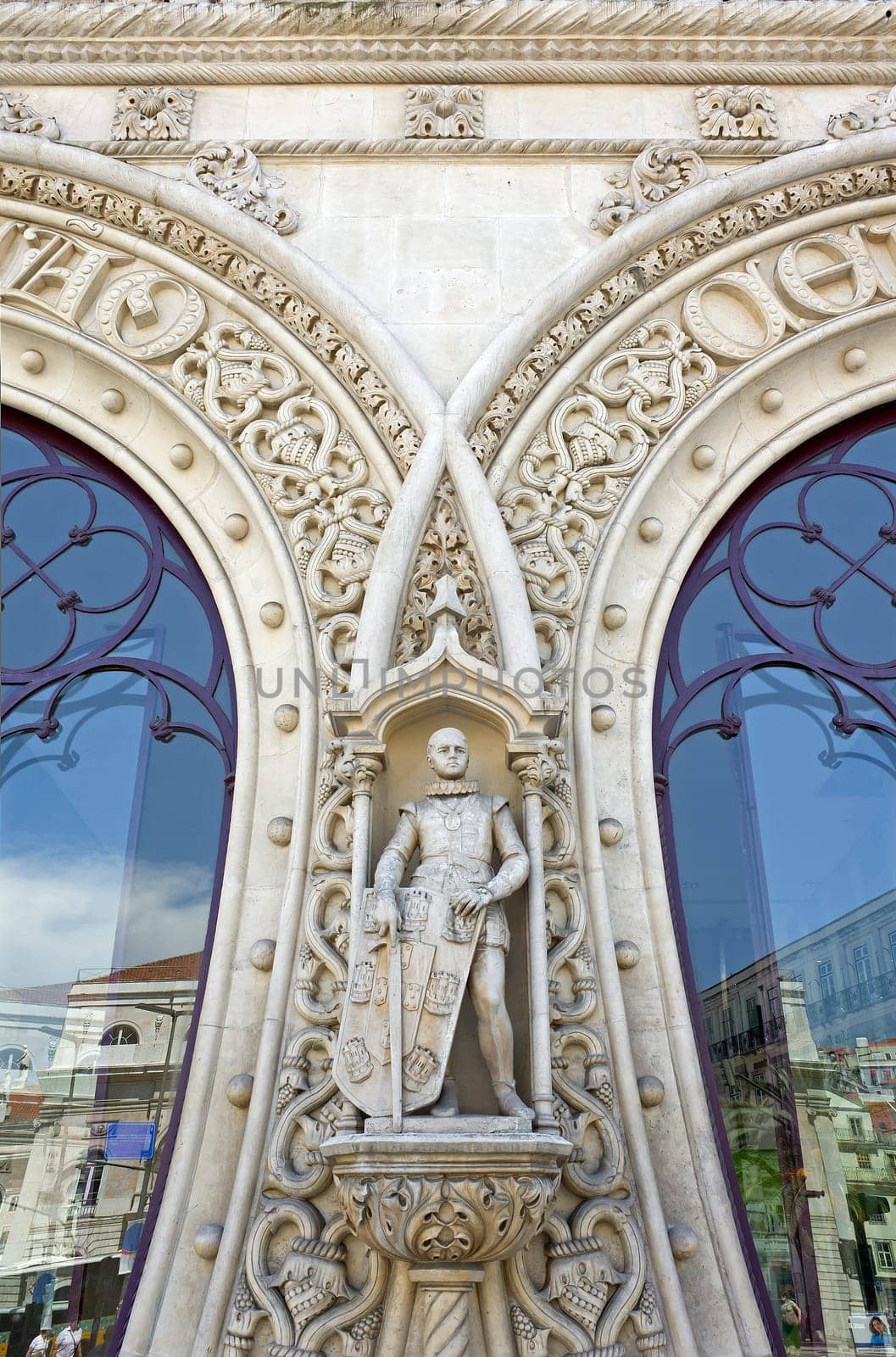 The ornate façade of Lisbon Train Station