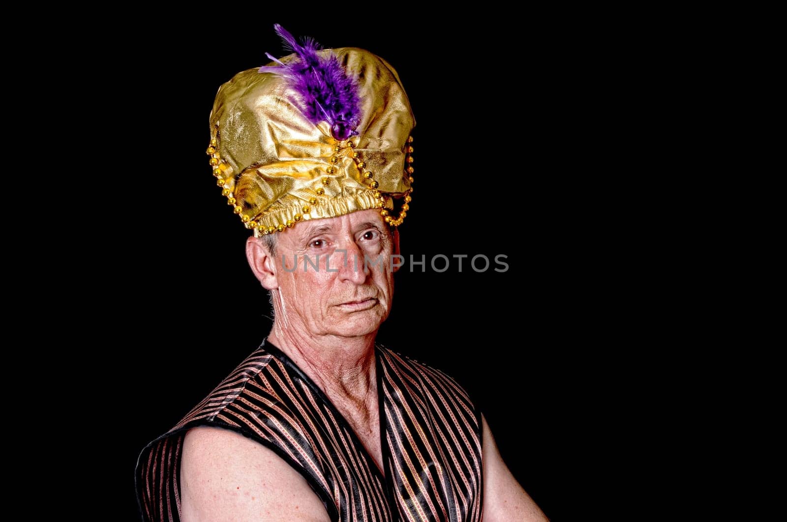 An elder sultan or sheik isolated over black
