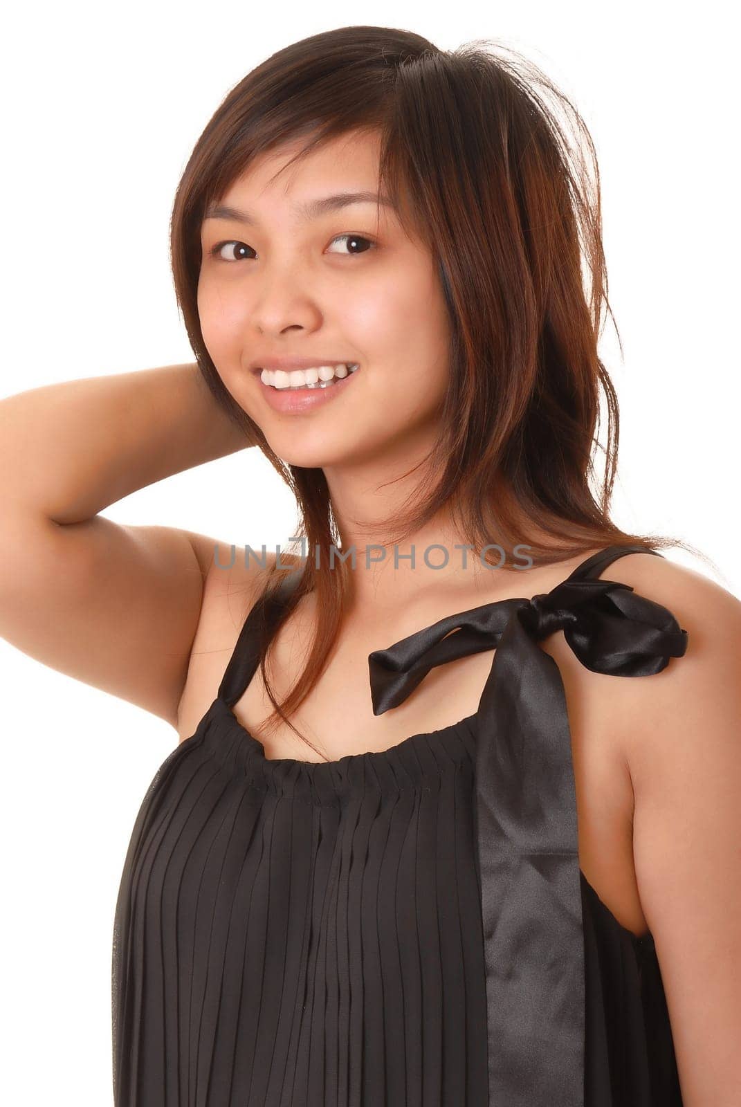 Isolated lovely and sexy young Asian girl