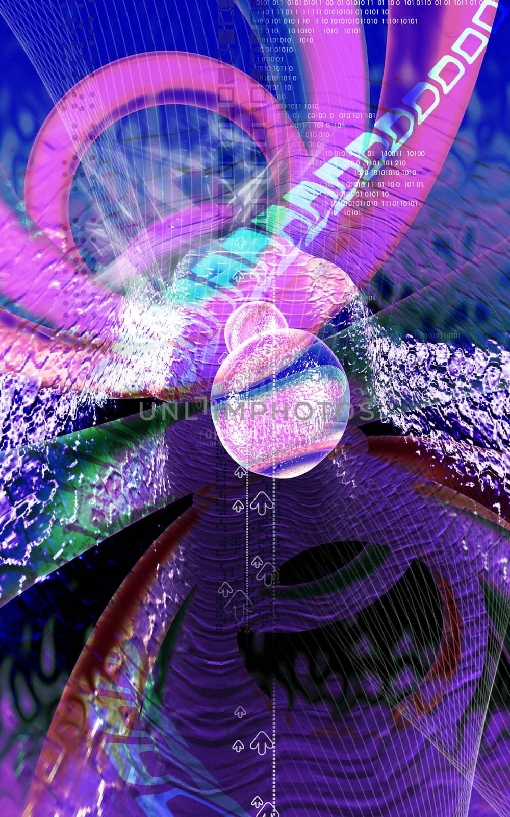 Digital illustration of blood cell in colour background