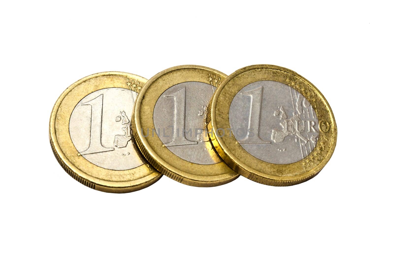 Euro coins isolated on white background