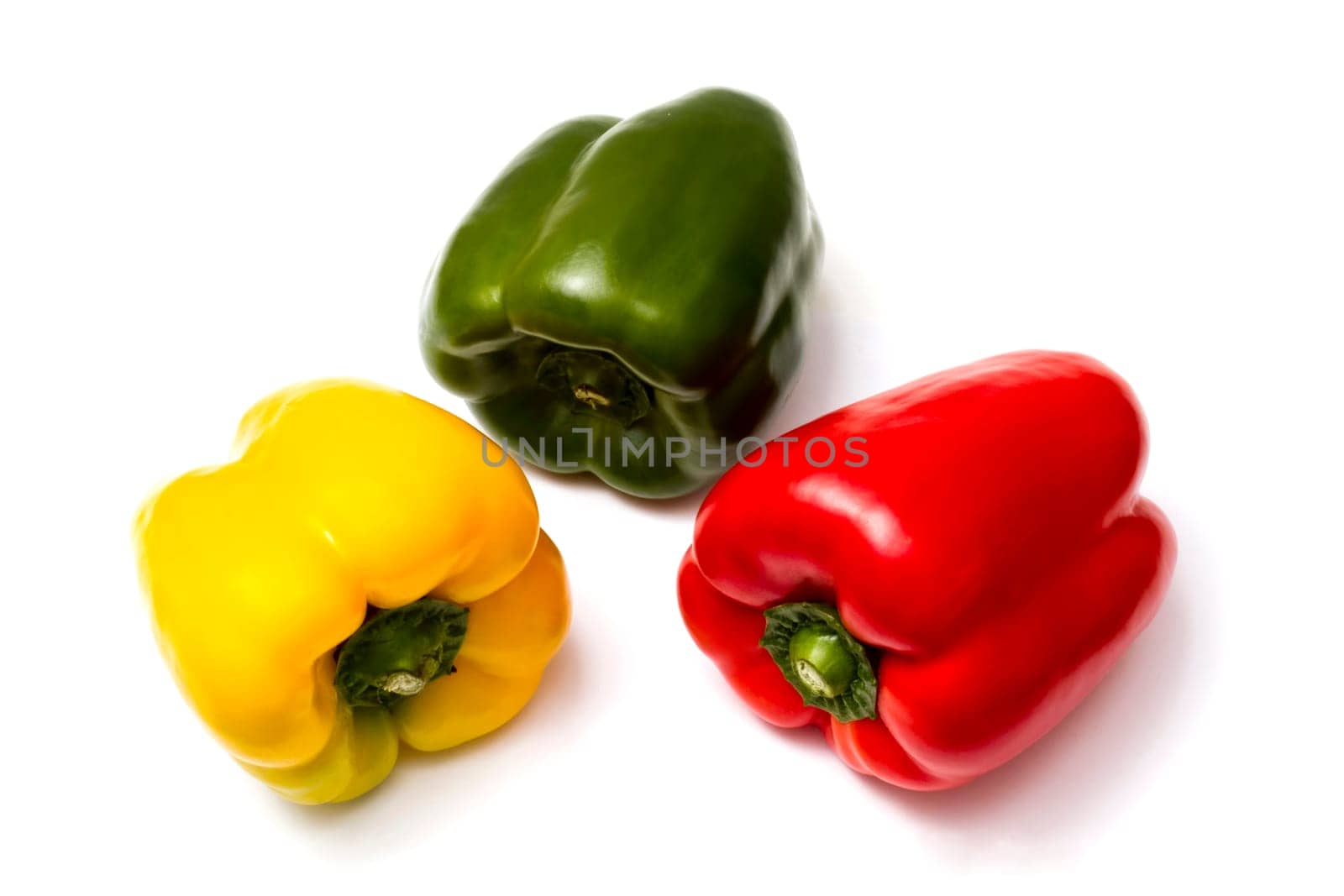 Green pepper closeup on white background