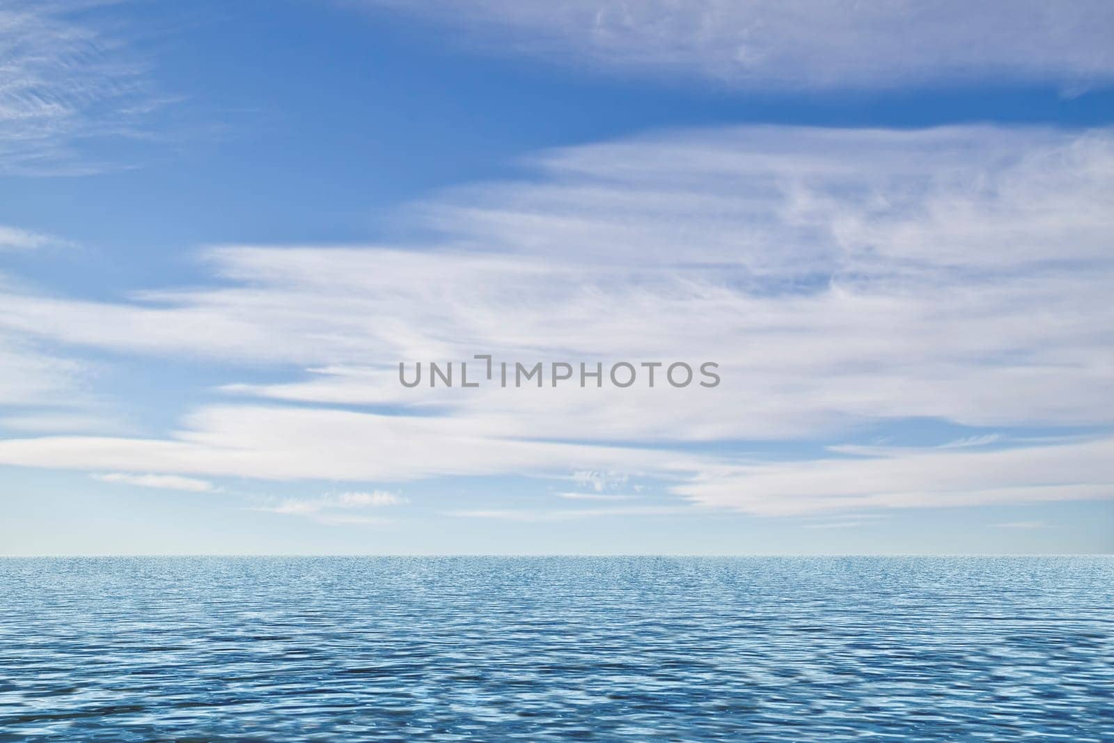 Beautiful landscape of  blue ocean and sky
