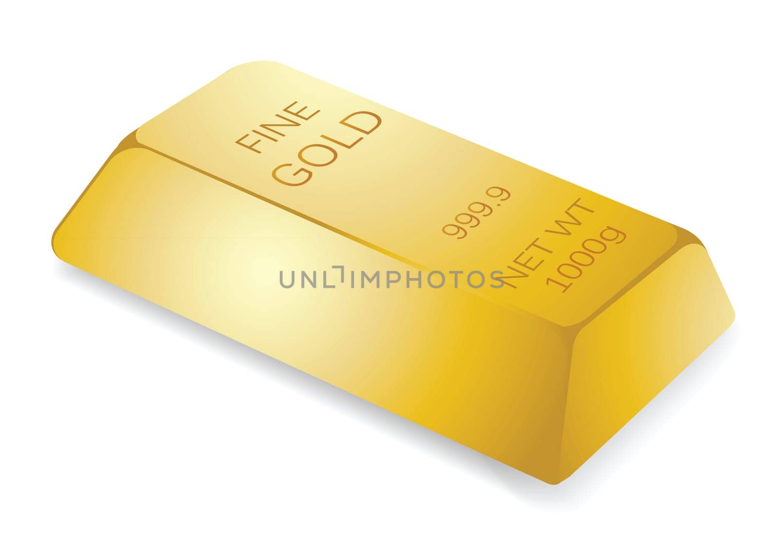 illustration of gold bar, for financial concept.