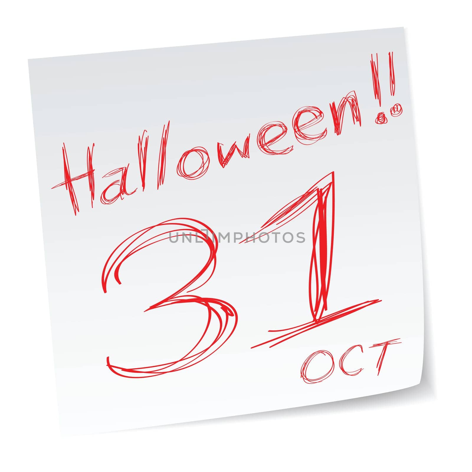 a halloween message with a date of calendar.